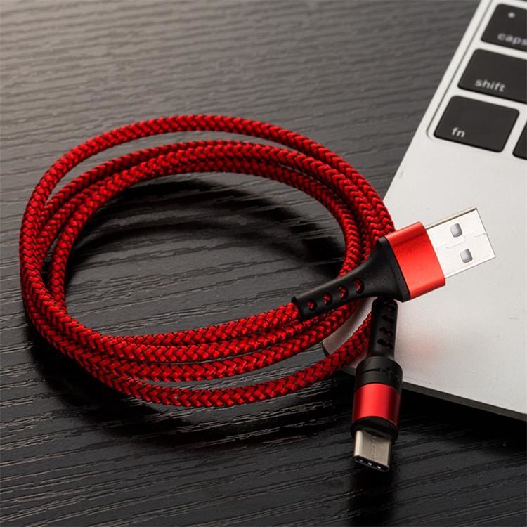 1M Type C Nylon Braided USB Cable Android Line 5V 3A For Samsung Huawei ROHS
