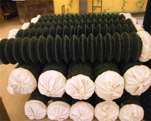 Football Field 2mm Plastic Coated Chain Mesh Fencing 5x5cm