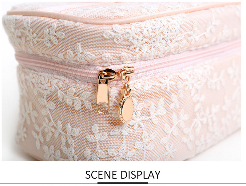 uxury Lace Cylinder Bucket Make Up Artist Case Travel Foldable