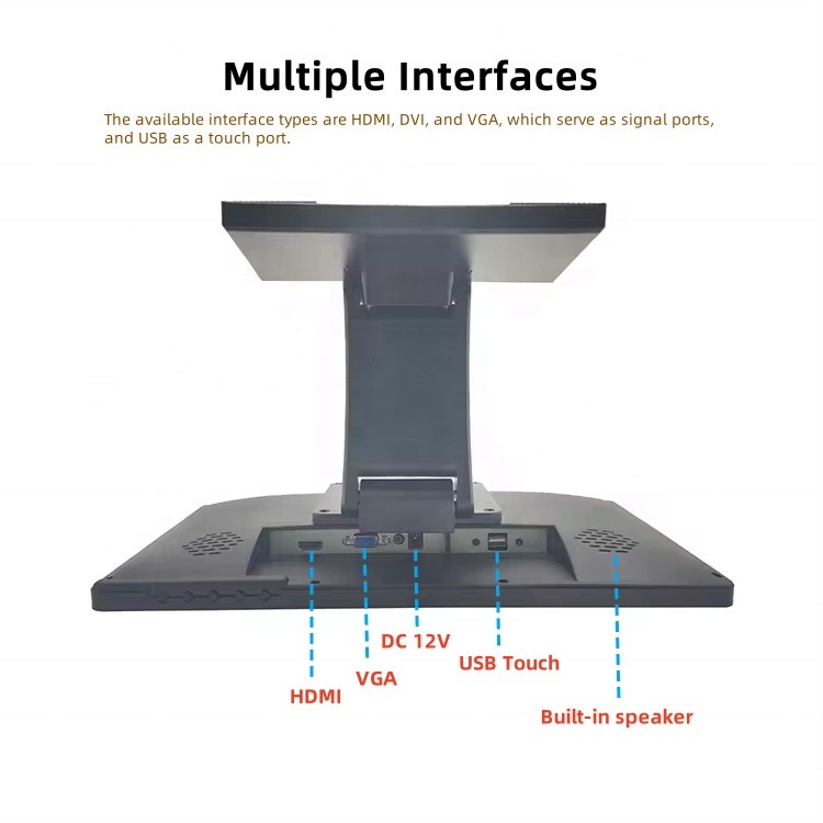 OEM 15 Inch Touch Screen Monitor With Stand Plastic Shell IPS Panel For POS