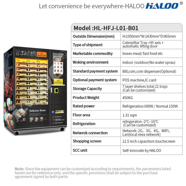 24h Self-Service Fully Automatic Hot Food Vending Machine With Microwave Heating