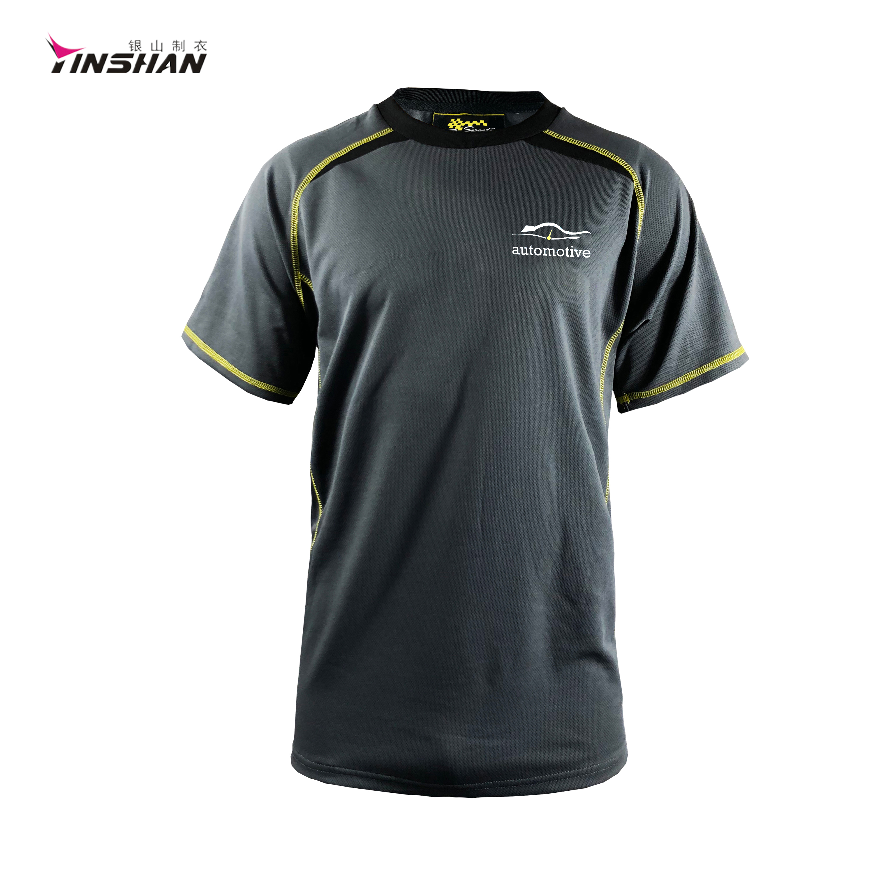 Customized F1 Car Racing Clothes Grey Men's Short Sleeve T-shirt for Sports Wear