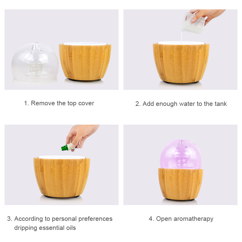 Whisper - Quiet Real Wood Base Glass Ultrasonic Diffuser