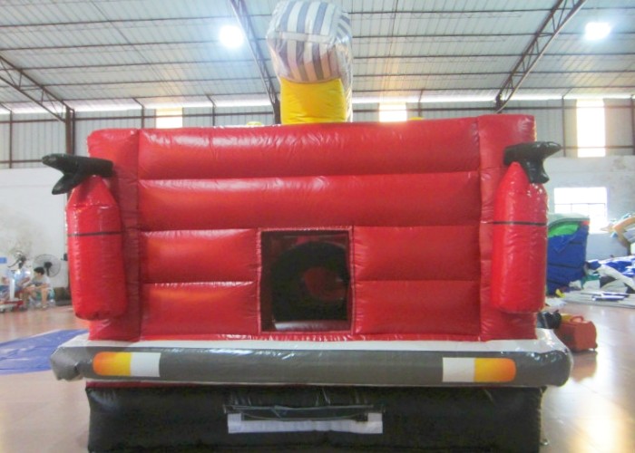 Customized Funny Firetruck Bounce House Inflatable Jumping House For Kids