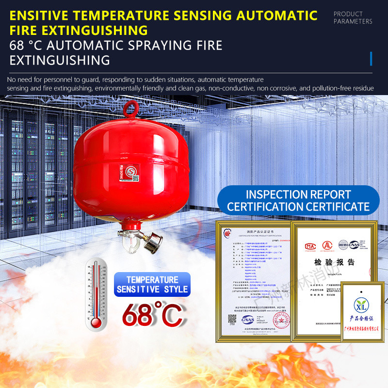 Automatic Brass FM200 Fire Extinguisher Red Cylinder 8-10 Second Discharge For Novec1230 / IG541