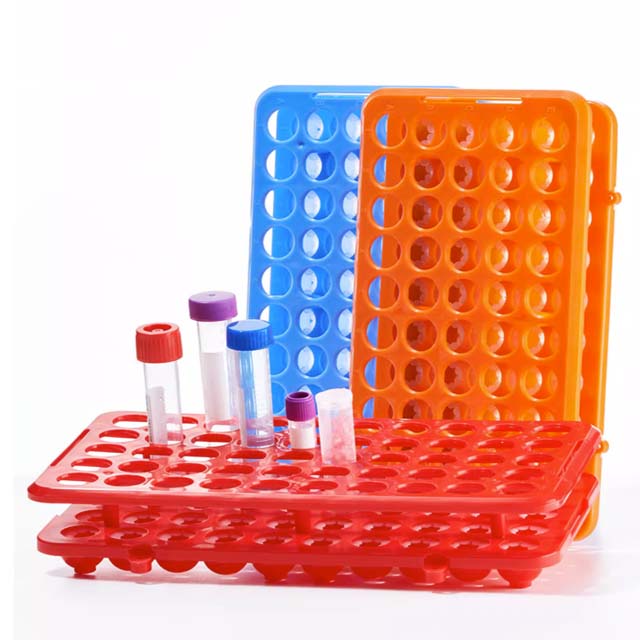 Lab Multi Function PP Centrifuge Tube Rack 50 holes*18mm Plastic Test Tube Rack Silicone Circlip