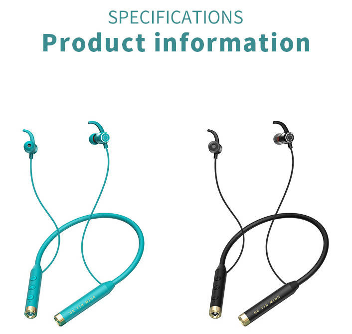 Bluetooth Neckband Earphones With 70H Playing Flashlight TF Card Model