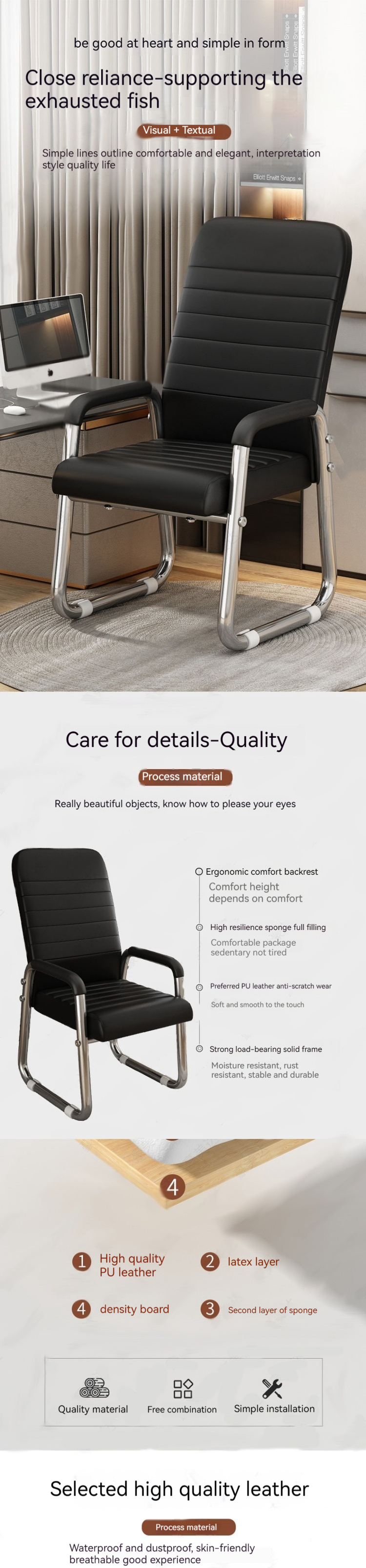 Foldable Bow-Shaped Mesh Conference Chair Simple and Modern for Comfortable Seating