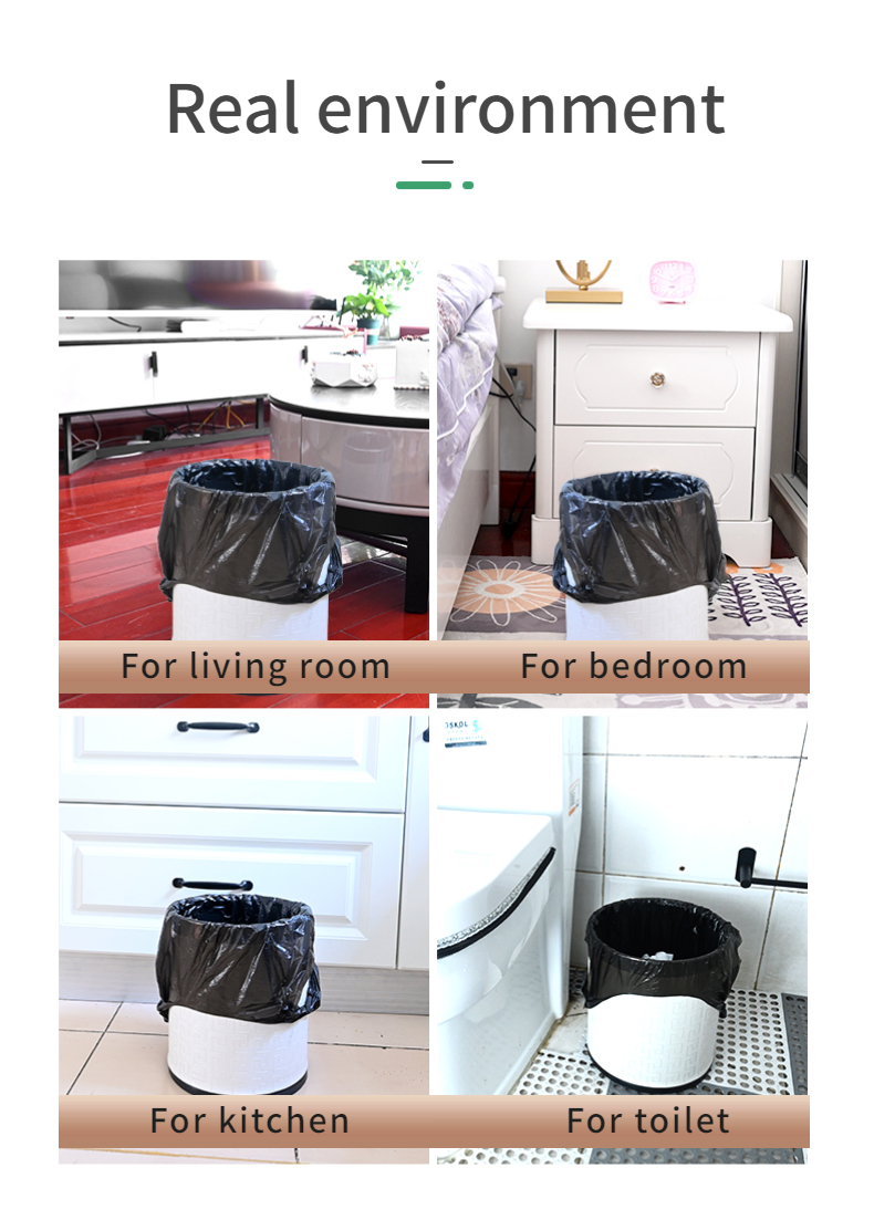 Recycled Materials PE Plastic Star Seal Trash Bags On Roll For Eco Friendly Living