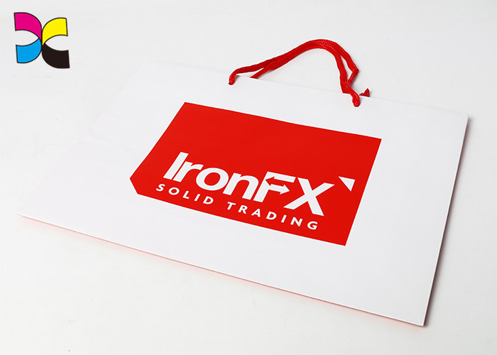 Eco Custom Printed Recycled Paper Bags With Handles / Promotional Paper Carrier Bags