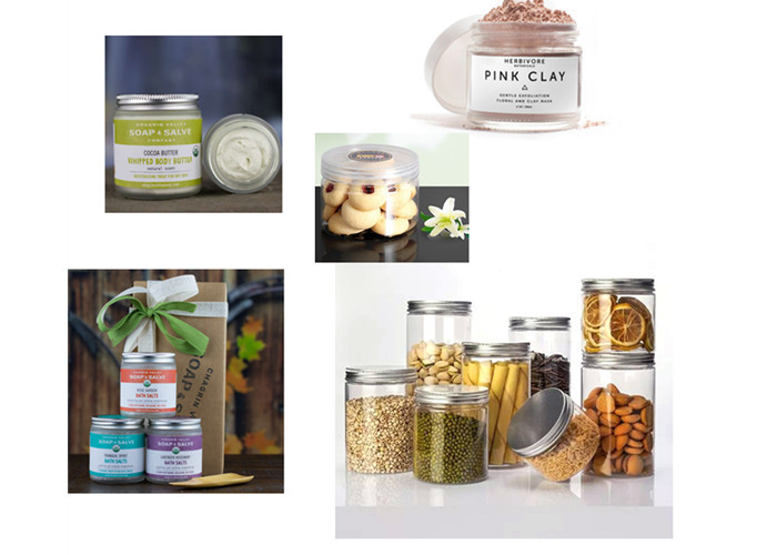Food Grade Transparent 80ml 100ml 120ml 150ml 250ml 500ml 1000ml Frosted PET Plastic Jar With Gold Lid