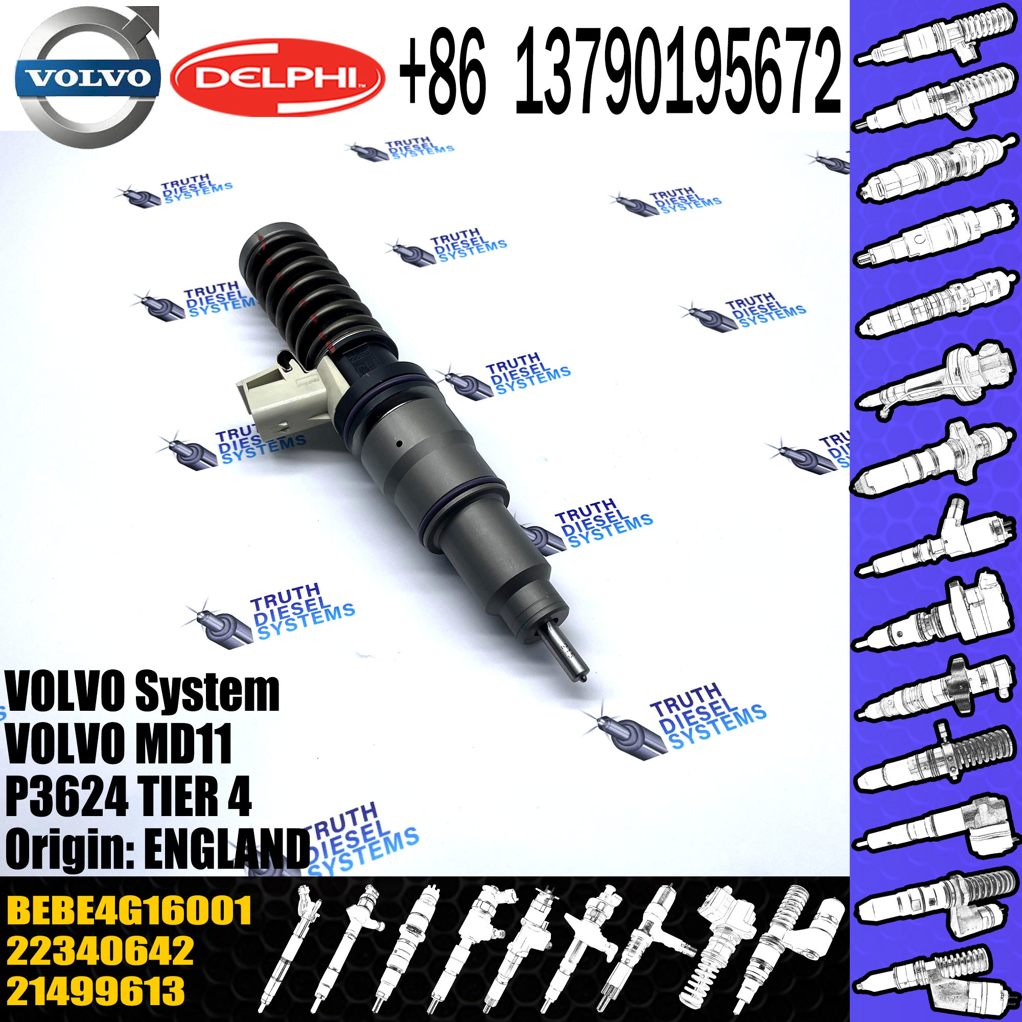 Direct Sale Diesel Fuel Injector 21499613 7421569191 BEBE4N01001 For VOL MD11 EURO 5 HIGH POWER