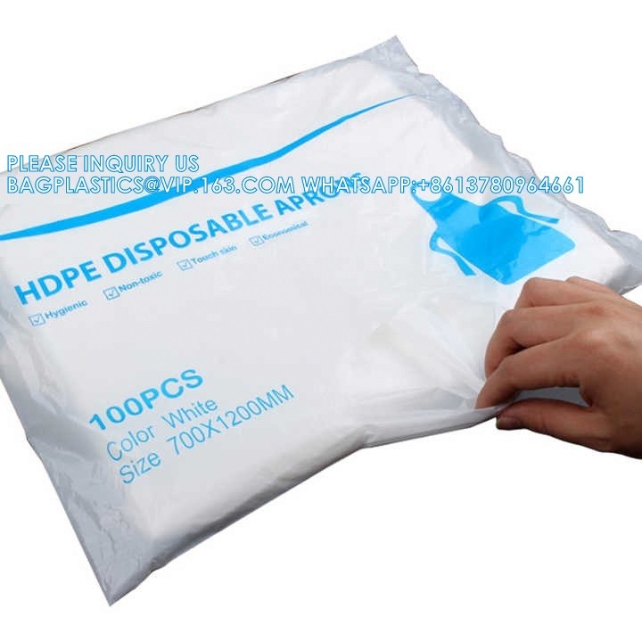 Biodegradable, Large Size Disposable PE Apron For Adult Waterproof Plastic Apron OEM Service Polyethylene Aprons