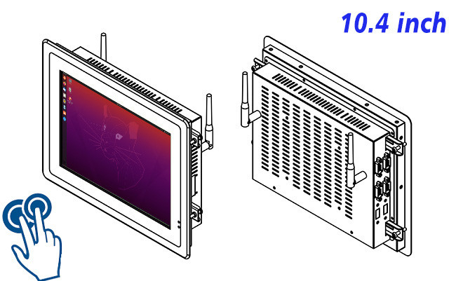 10.4-Inch Rear-Mount Linux Touch Screen for Industrial HMI Panels and Control Systems
