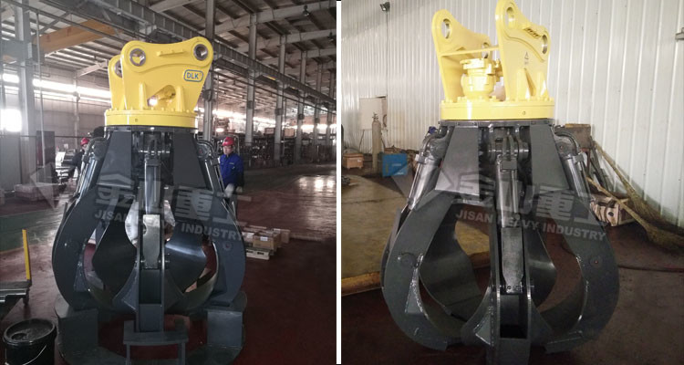 4 Tine Orange Peel Grapple Hydraulic Robust Structure Fit Hitachi ZX210 20 ton Excavator