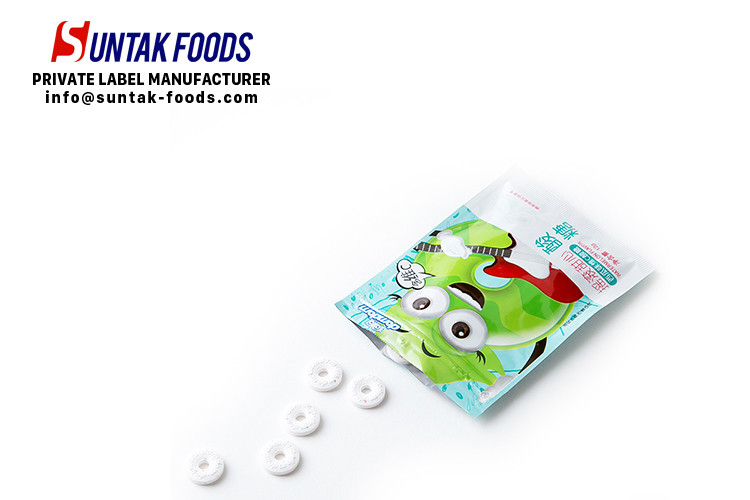 Sugar Free Compressed Xylitol Sour Fruit Candy / Watermelon Flavored Candy