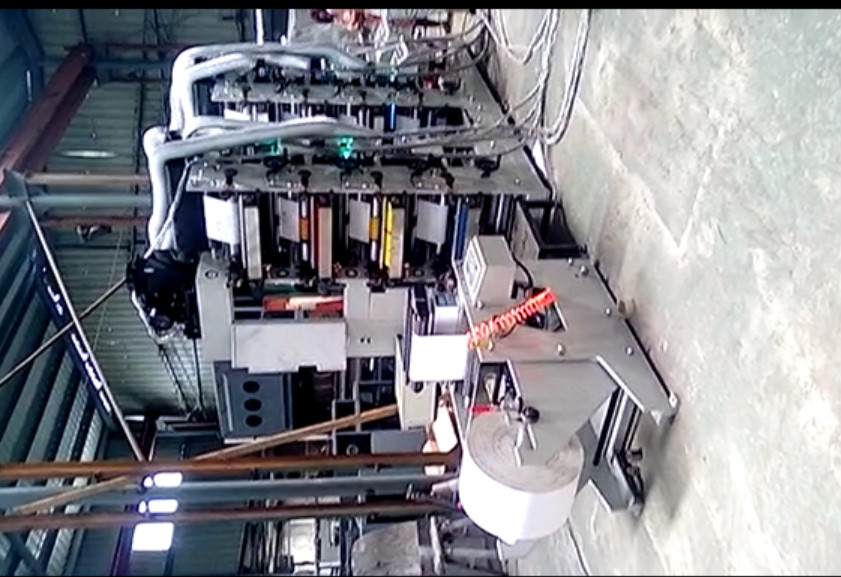 8 colors 450 350 550 Label Flexo printing machinery with one die cutting station and conveyor still image function