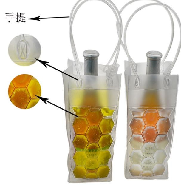 Recyclable PVC Wine Bag , Clear Plastic Wine Bottle Bags With Custom Color