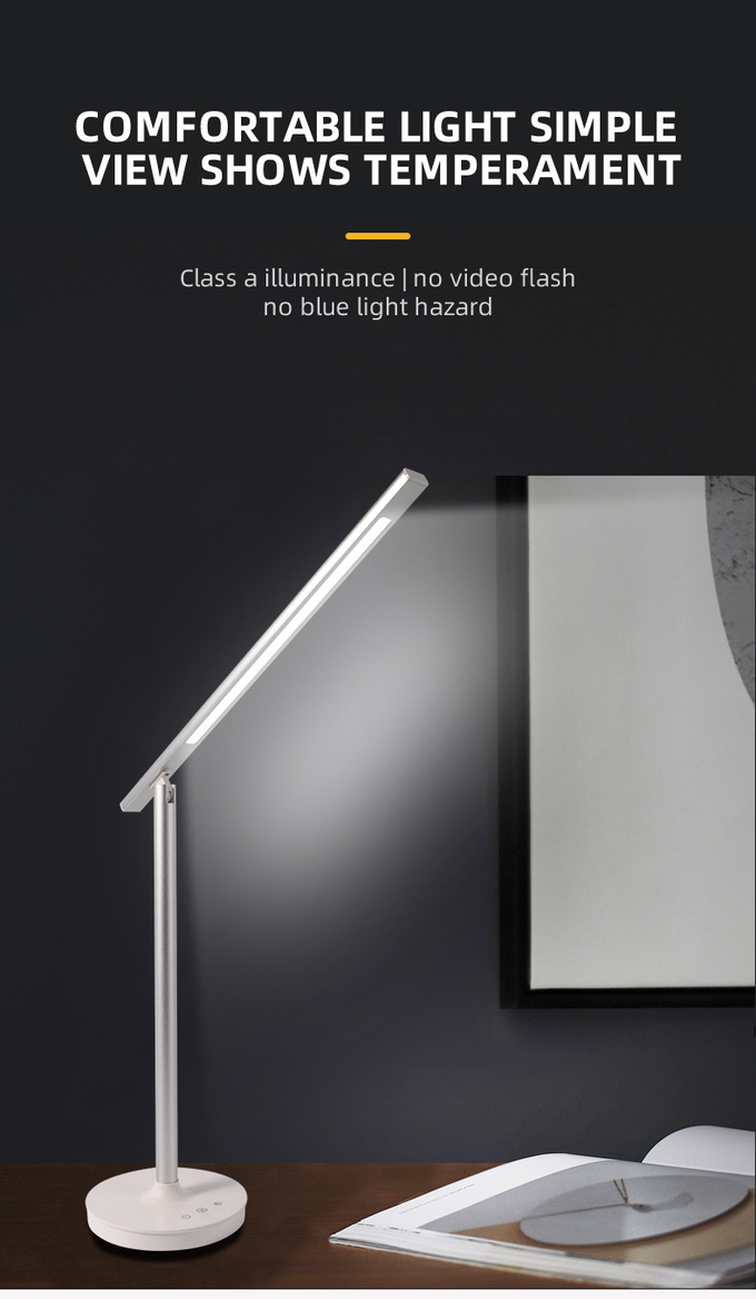 Line Shape Simple White LED Desk Lamp Touchable DC 5V 6000K Aluminum Alloy