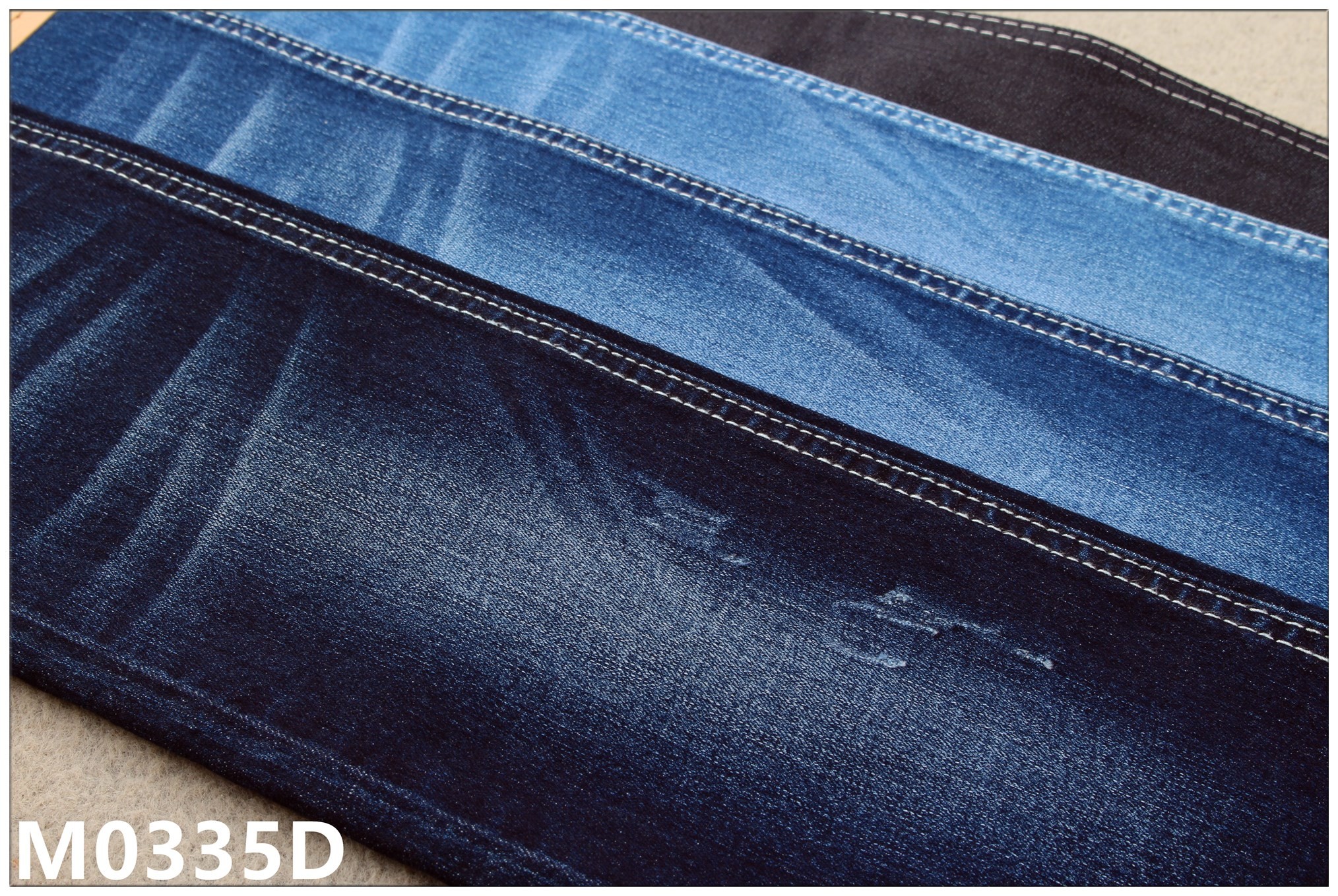9.5 oz Eco Friendly Dark Indigo Stretchy Jean Material For Lady Soft Hand Feel Recycling