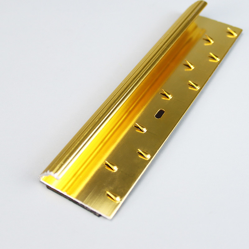 Decorative self-adhesive aluminum metal carpet tile trim gripper for hotel