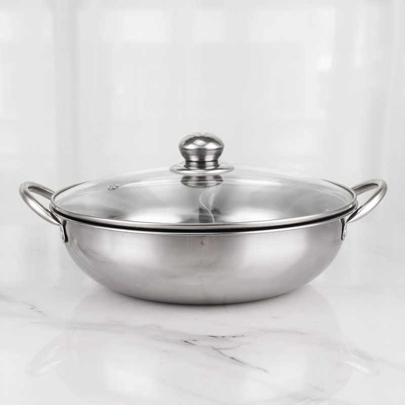 Long Service Life Kitchen Soup Pots Stainless Steel Material With Glass Lid