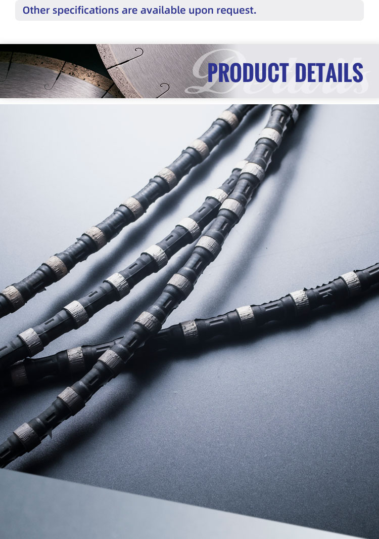 Long Lifespan Stone Cutting Line Tools Diamond Rubber Wire Saw for Sandstone Graphite