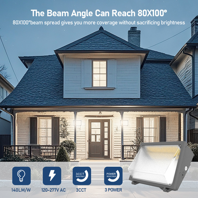 5600LM-16800Lm LED Wall Pack Wall Mounted For Commercial And Industrial