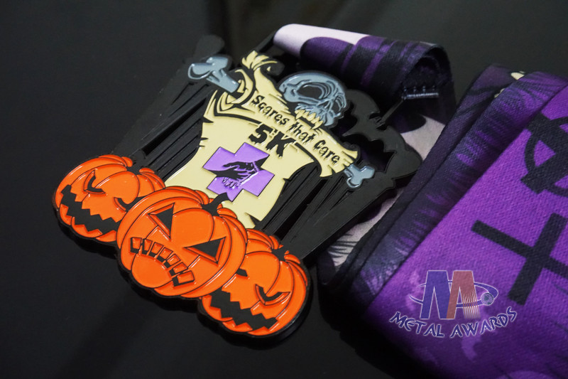 Halloween And Taekwondo, Shooting Sports Metal Award Medals With Colors And Black Nickel Plating