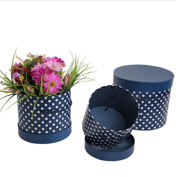 China Wholesale Customized Logo Round Shape Flower Box with 100% Recyclable Paper, Free Samples Available Paper Packaging Box