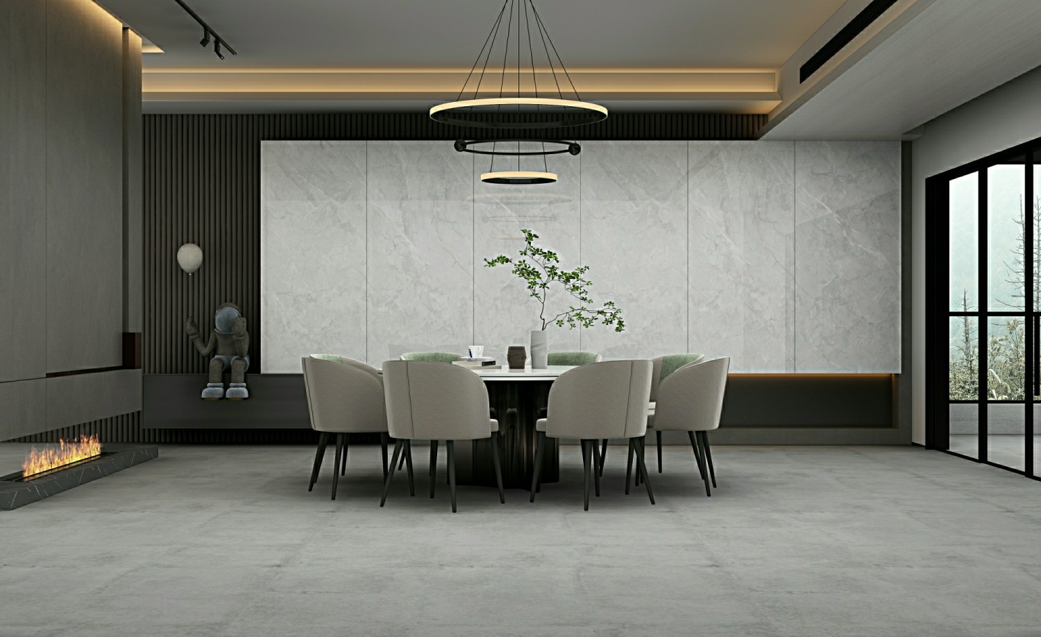 Anti-Slip No Fade Outside W.A 0.5% Floor Porcelain Glazed Polished Tile 900x1800x9mm For Shopping Mall And Kitchen