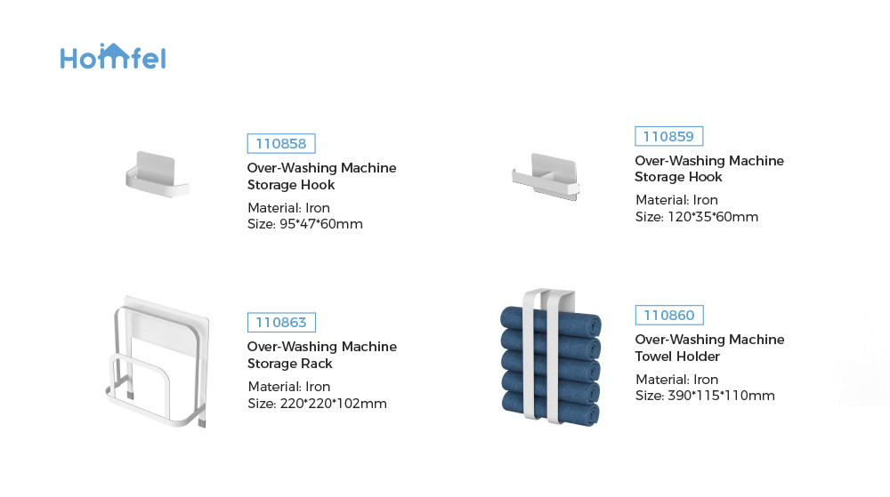 Wall Mounted Washing Machine Rack Magnetic Storage Hooks for Metal Sundries