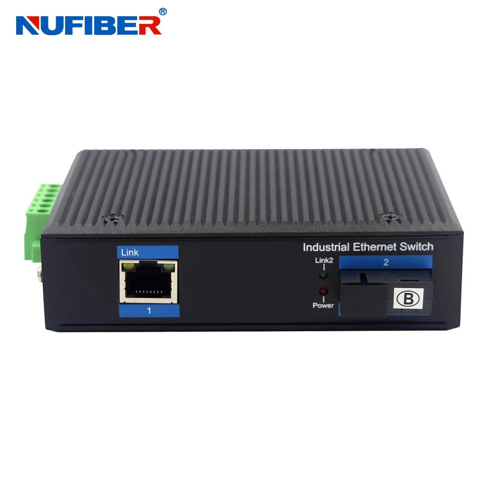 Unmanaged Industrial Ethernet Switch with 1 Port 10/100/1000M RJ45 and 1 Port 1000Mbps SC Fiber for Network Camera and VoIP Phone