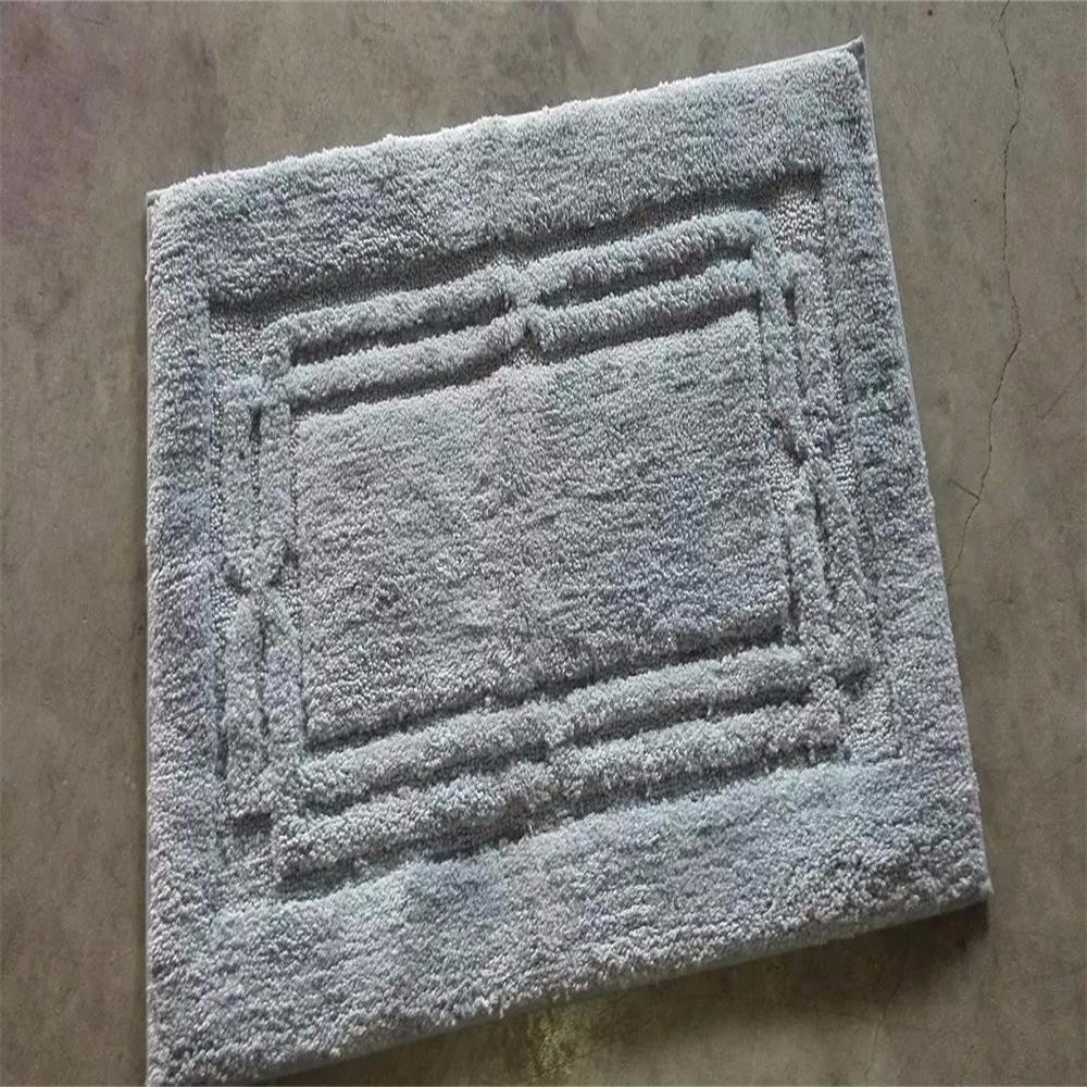 Polyester hand tufted pattern modern bath room mat with latex backing