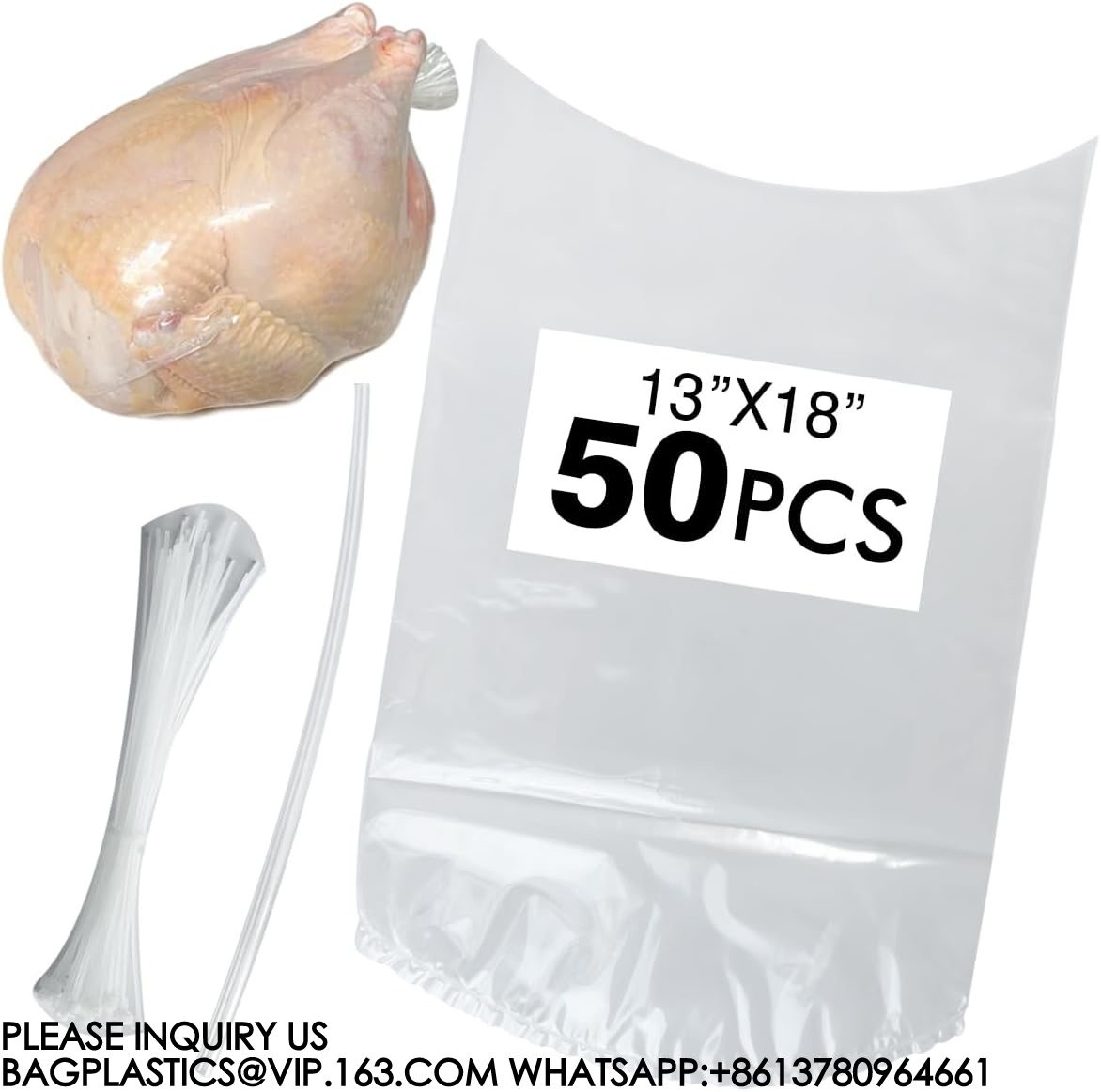 Poultry Shrink Bag Plastic Bags Packaging Chicken Part Duck Goose Roast Chicken Pouch