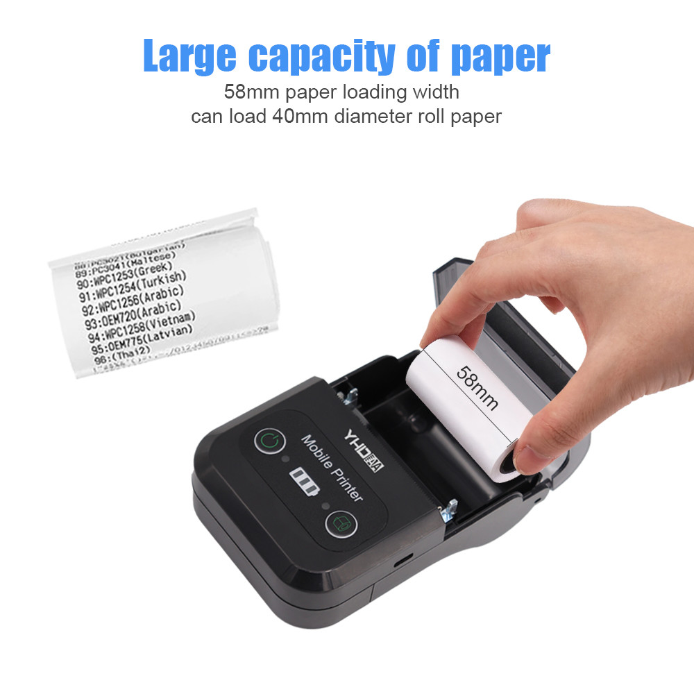 Wireless USB Portable Bluetooth Receipt Printer Mobile POS Printer Small Size