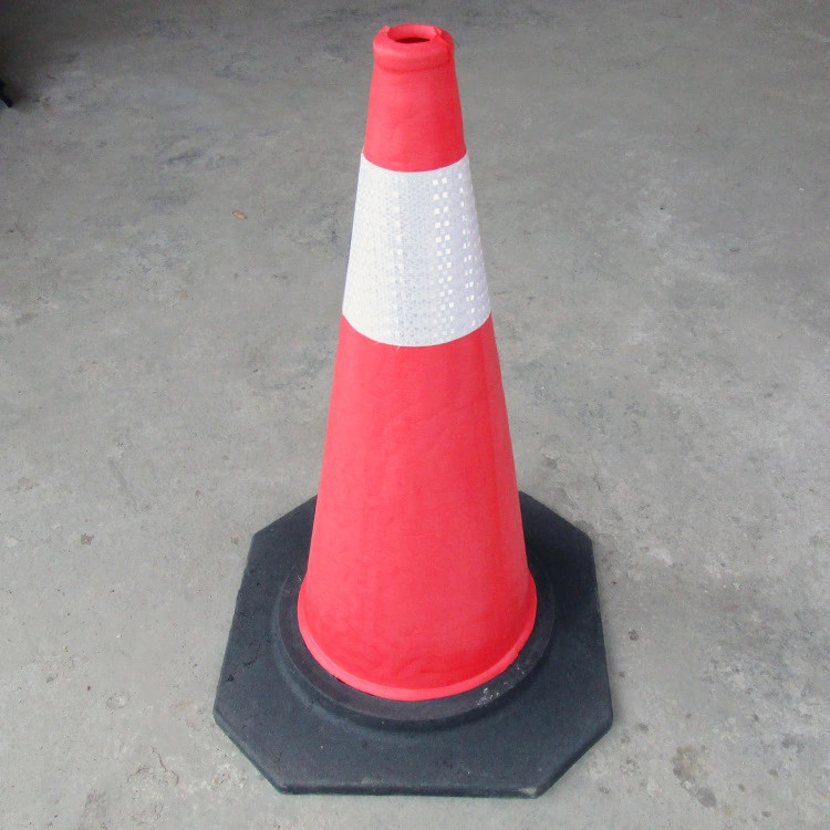 White Reflective Tape Black Base 1m EVA Road Traffic Cone
