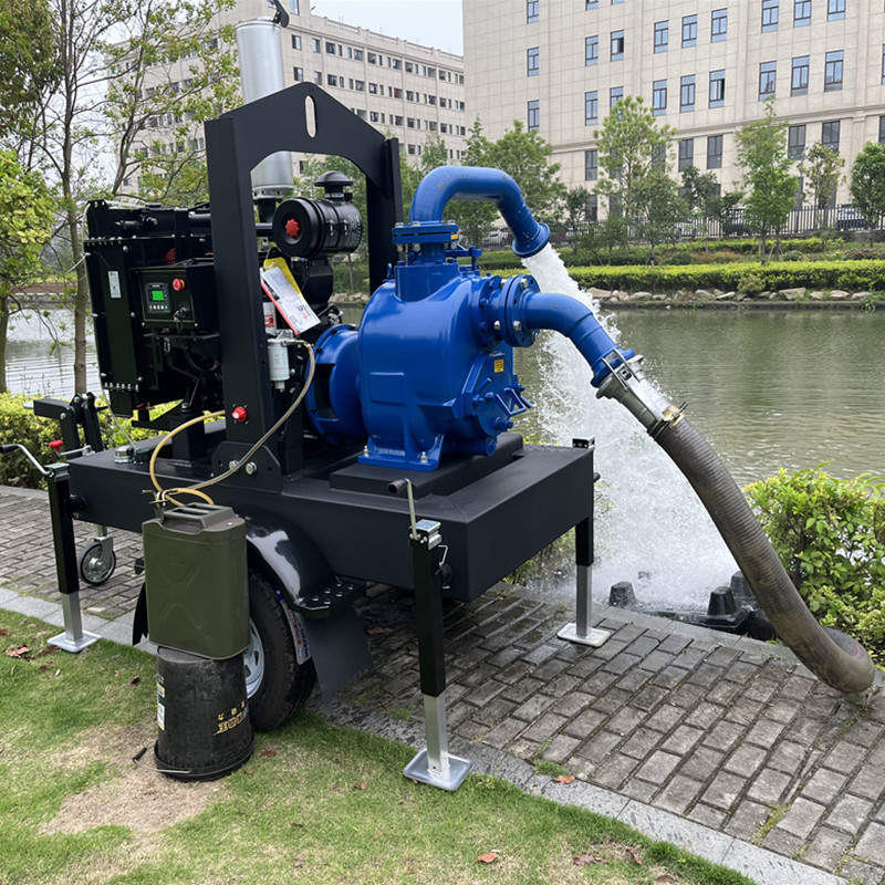 High Pressure Diesel Water Pump Emergency Flood Control Trailer Mounted Sewage Pump