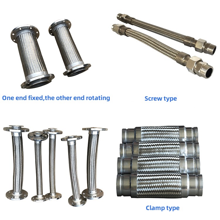 304 Stainless Steel Metal Braided Garden Hose Corrugated Pipe Flange Joint Flexible For Water
