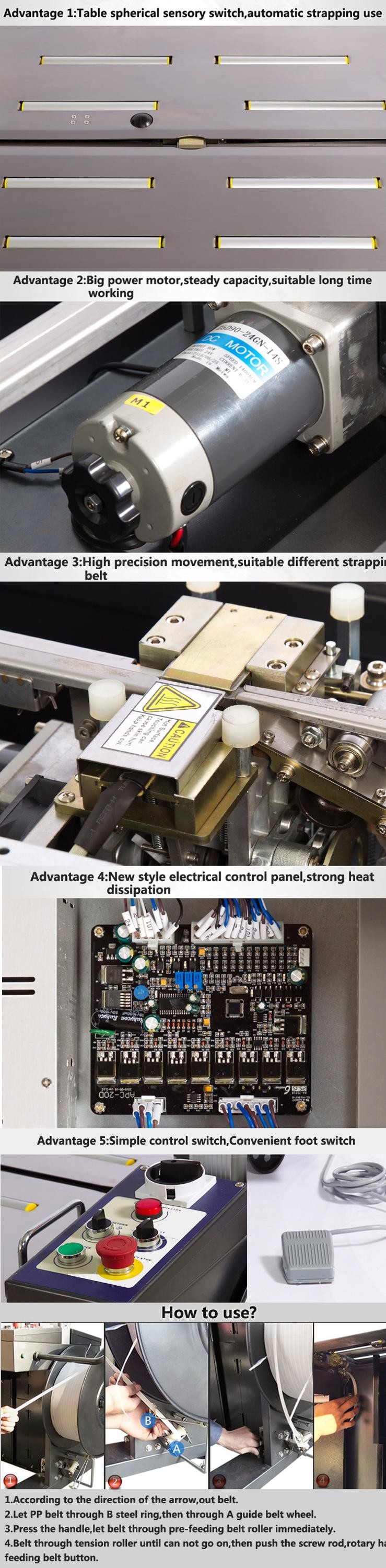 PCB Control Semi Auto Strapping Machine , 850×650mm Corrugated Box Strapper Machine