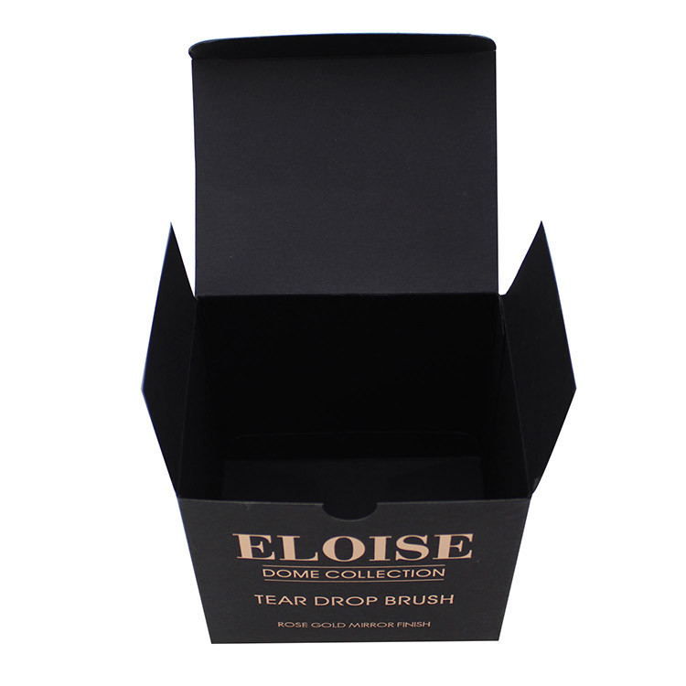 Matte Black And Rose Gold best cosmetic packaging Paper Box For Make Up Brush