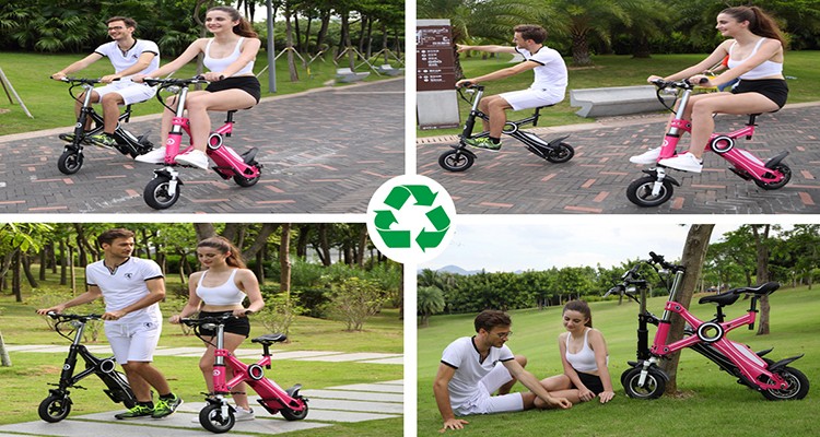 EcoRider 350w motor chainless Folding Electric Bicycle fashion styles