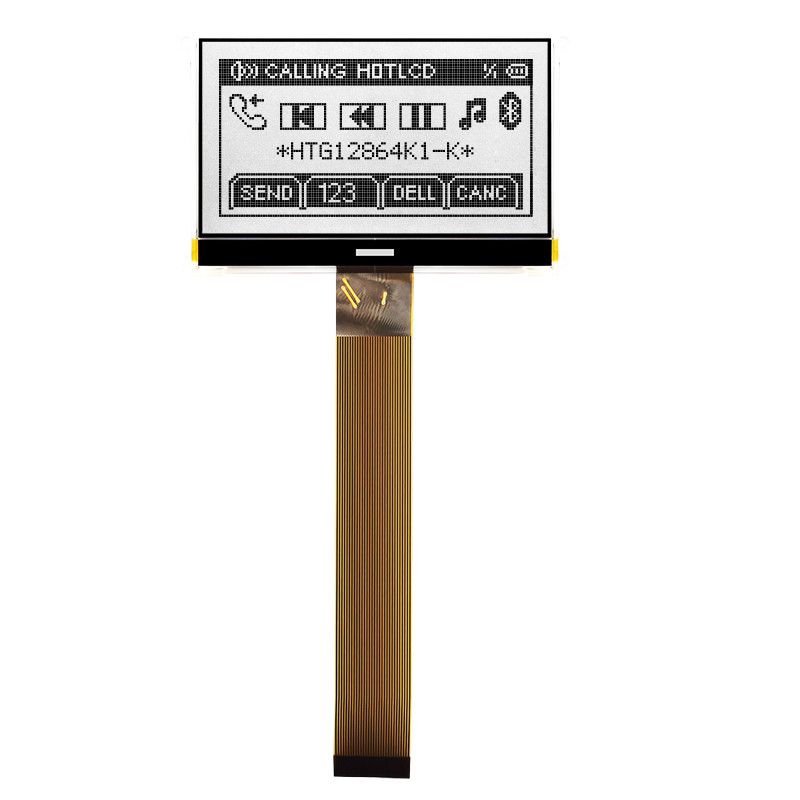 128X64 LCD COG Display , Positive Gray Reflective LCD Screen HTG12864K1-K