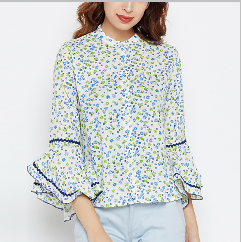 2018 Fashion neck lady pink tops