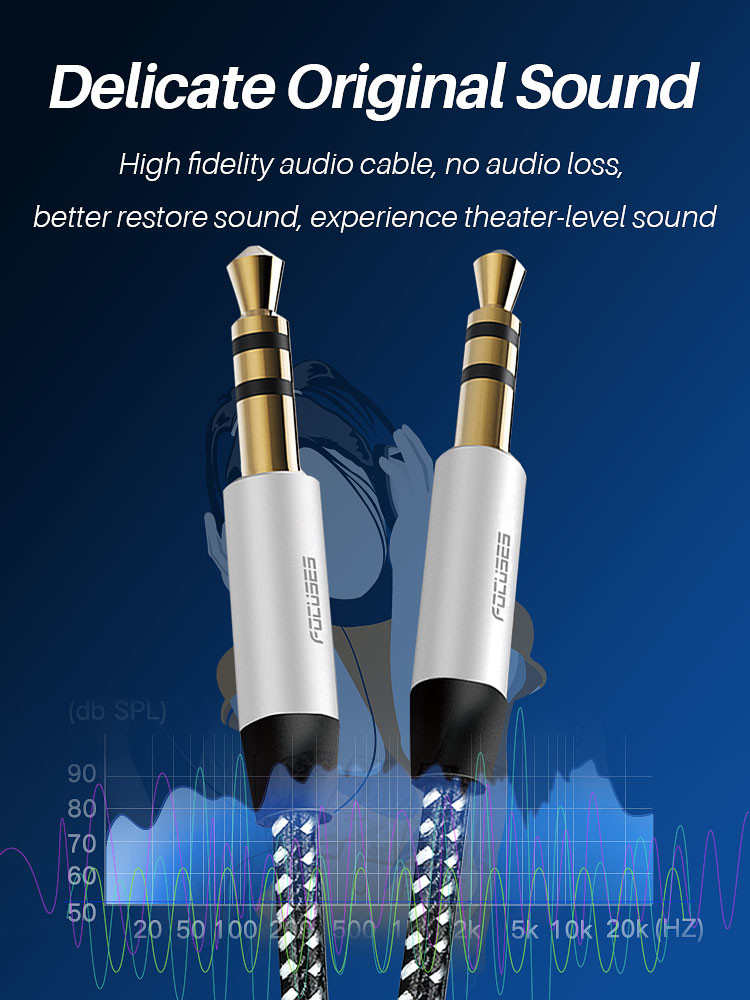 Focuses 3.5MM Stereo Aux Cable Male To Male Stereo Audio Cable