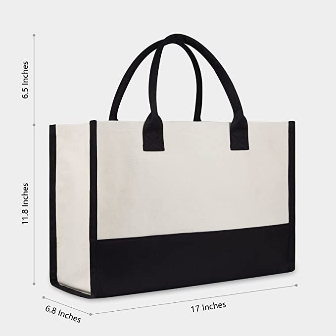Canvas Tote Monogram Custom Travel Bag For Teacher Mother Birthday
