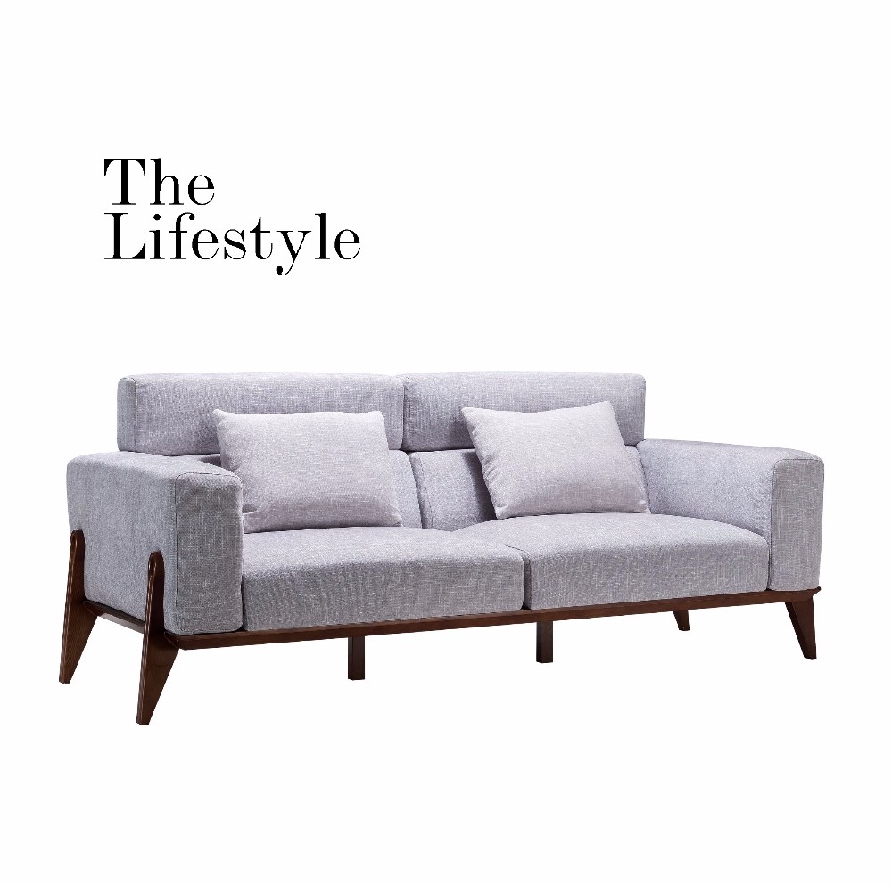 Modern Oas Wood Big Fabric Sofa Chair
