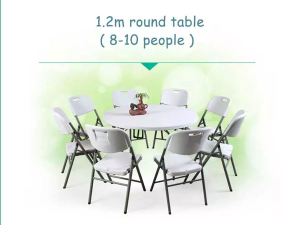 5ft HDPE Plastic Round Table Foldable Portable For Outdoor Party Event