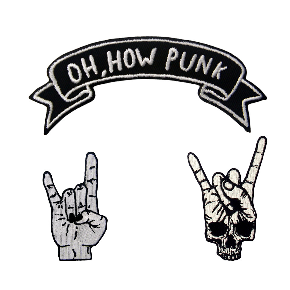 50% 75% 100% Embroidery Motorcycle Rocker Patches With Iron On Backing