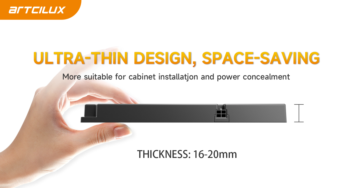 Black Ultra Thin LED Power Supply With Dual Color Temperature Adjustment Function